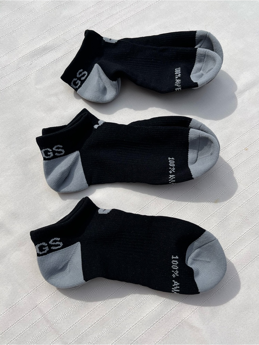 Figs Black Ankle Socks with Gray Heel and Toe